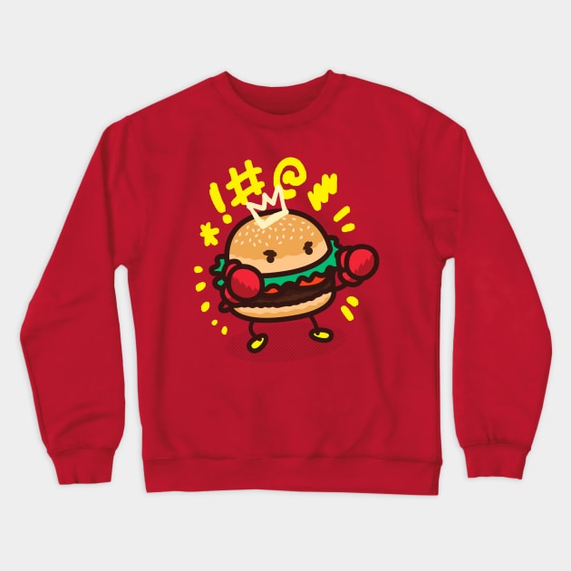 Fighting Burger Crewneck Sweatshirt by DangerHuskie
